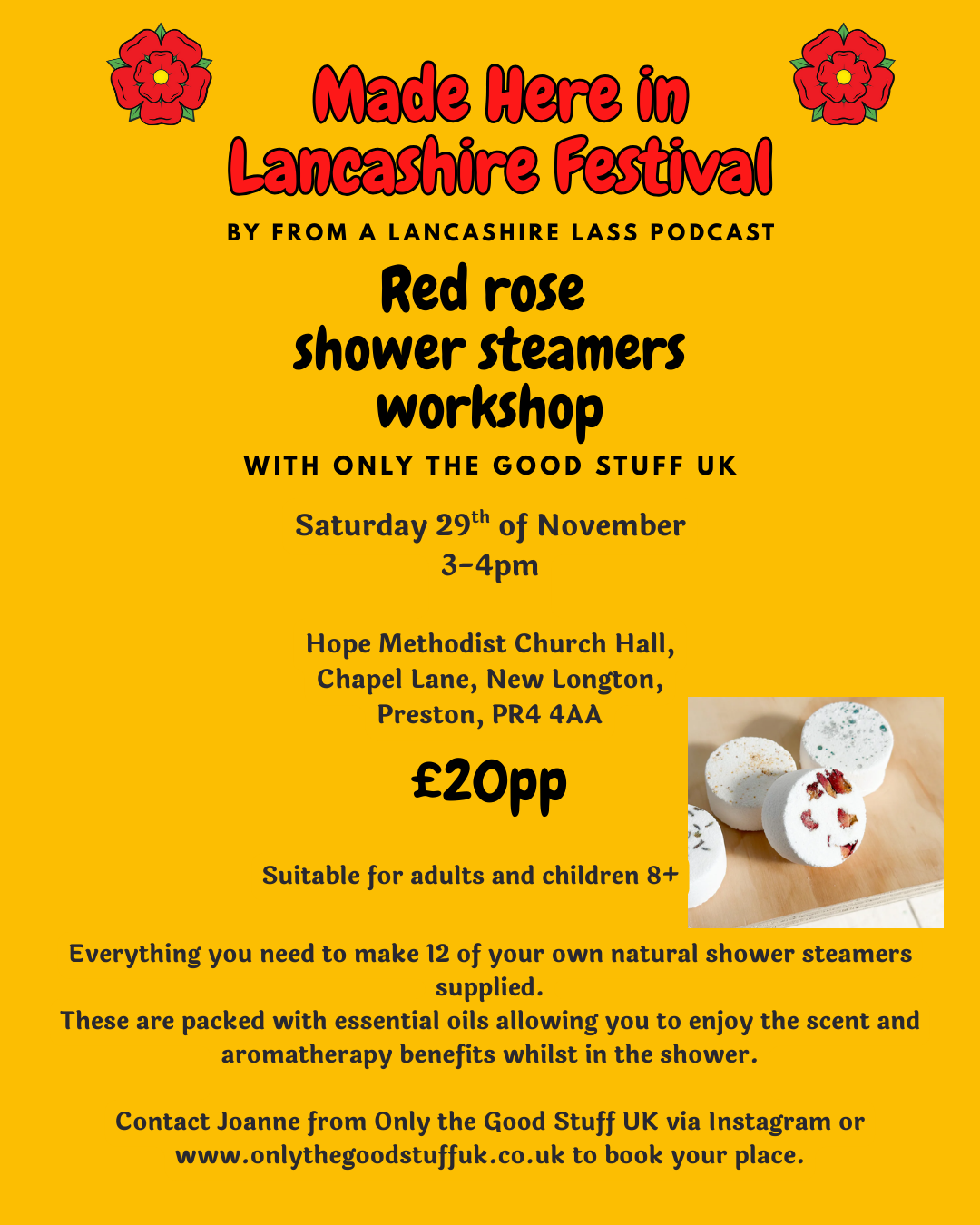 Red Rose Shower Steamer Workshop @ Made Here in Lancashire Festival