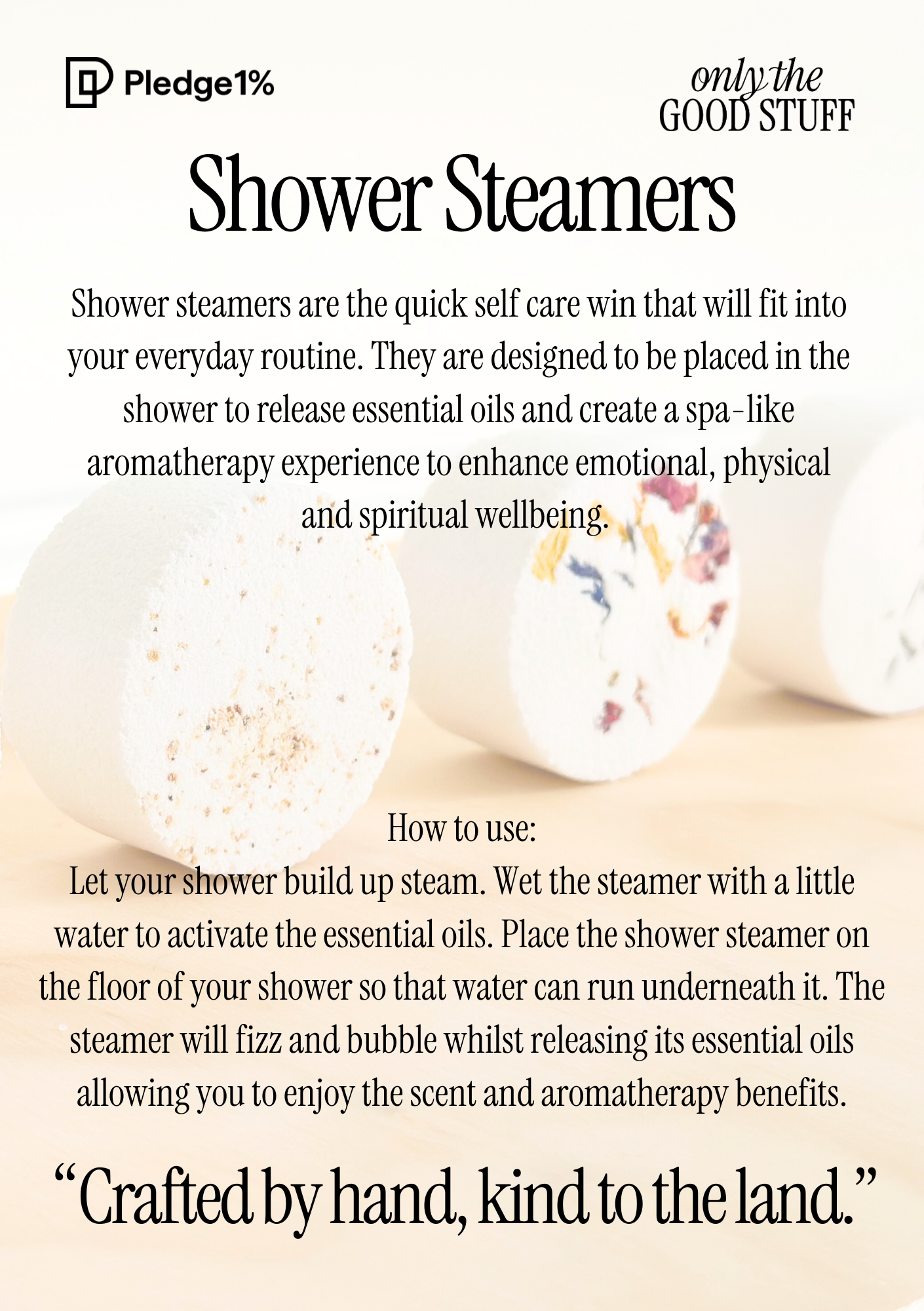 Shower Steamers & Toilet Fizzes Table Top Display A5 Strut Card