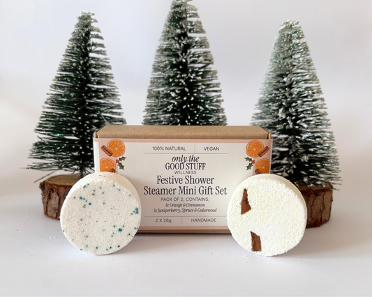 Two Piece Mini Shower Steamer Gift Set- Festive (Wholesale)