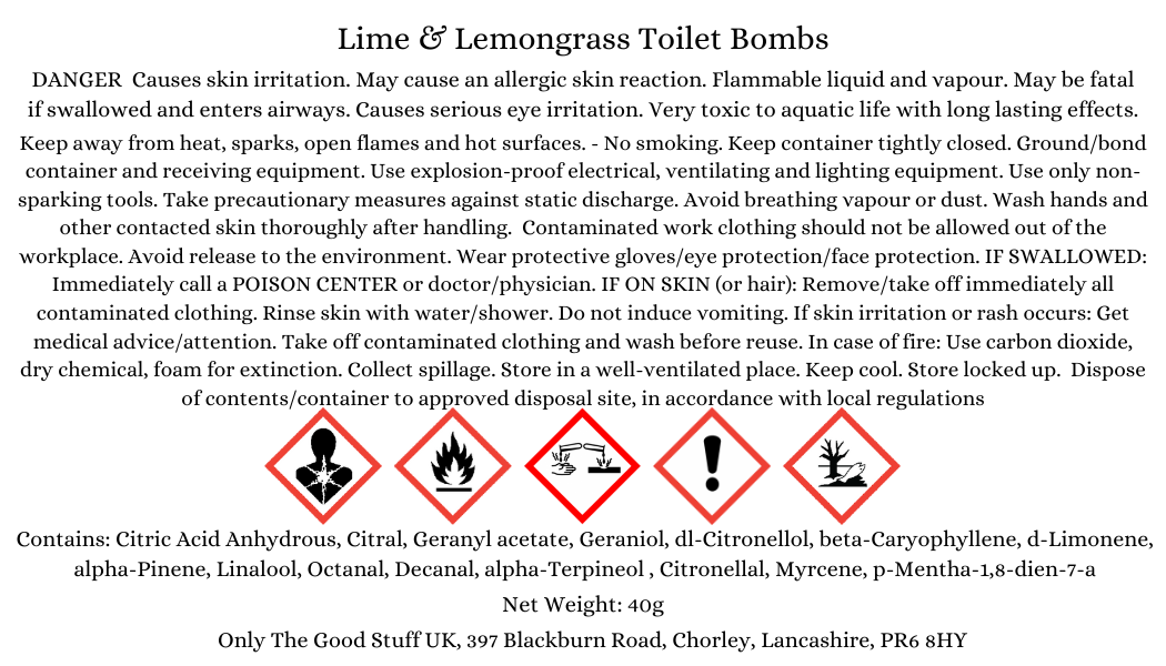 Toilet Bombs- Lime & Lemongrass